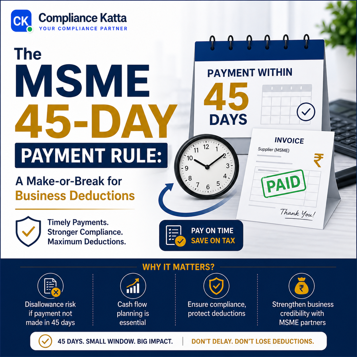 The MSME 45-Day Payment Rule: A Make-or-Break for Business Deductions